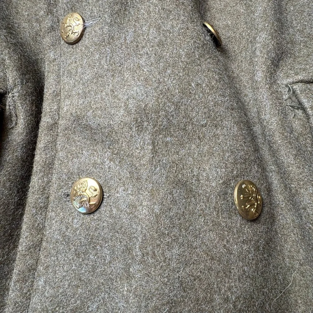 Vintage 1967 Military‎ Wool Overcoat Double Breasted Officer Coat